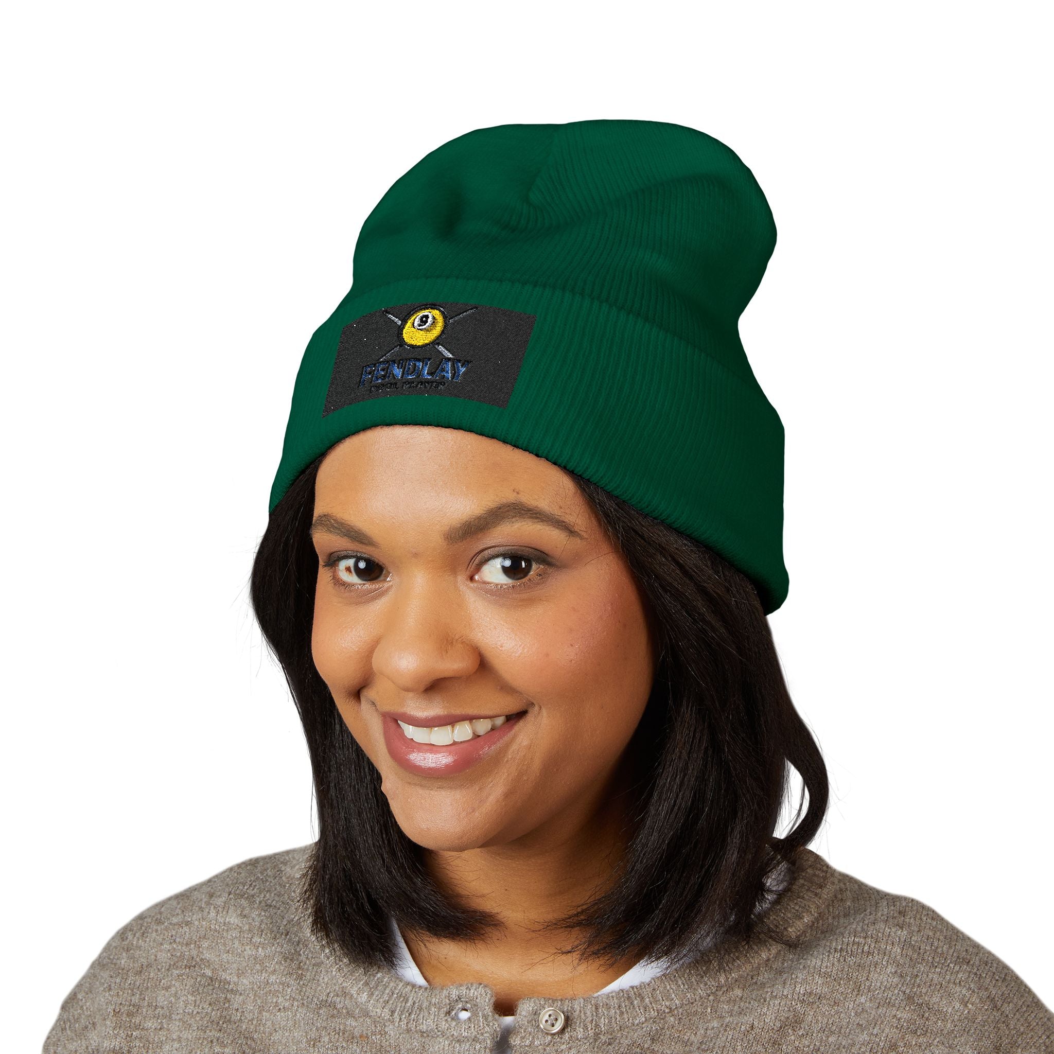 Pool Cue and 9-Ball Logo Beanie | Embroidered Cuffed Beanie