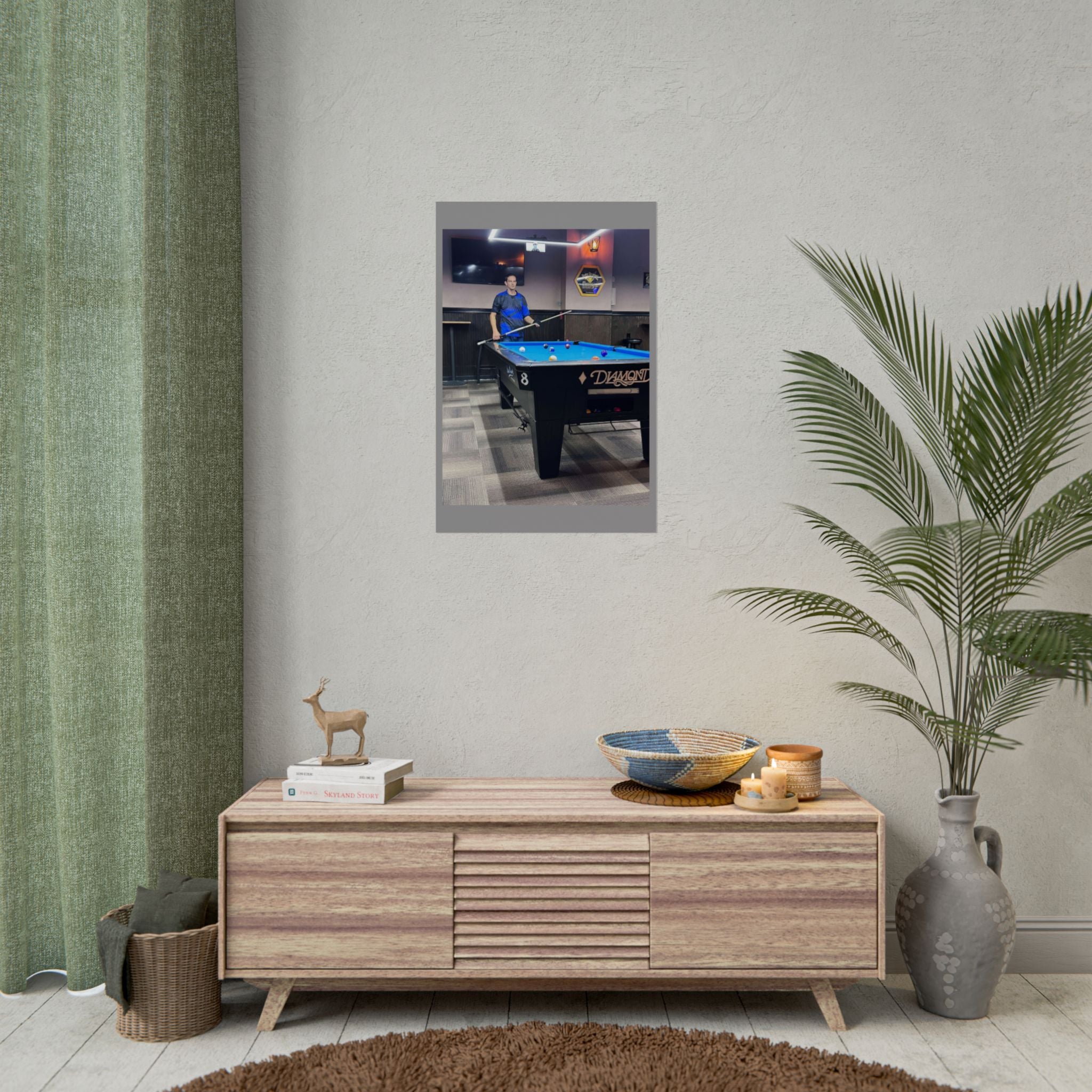 Pool Table Photo Rolled Poster | Billiards Room Wall Art