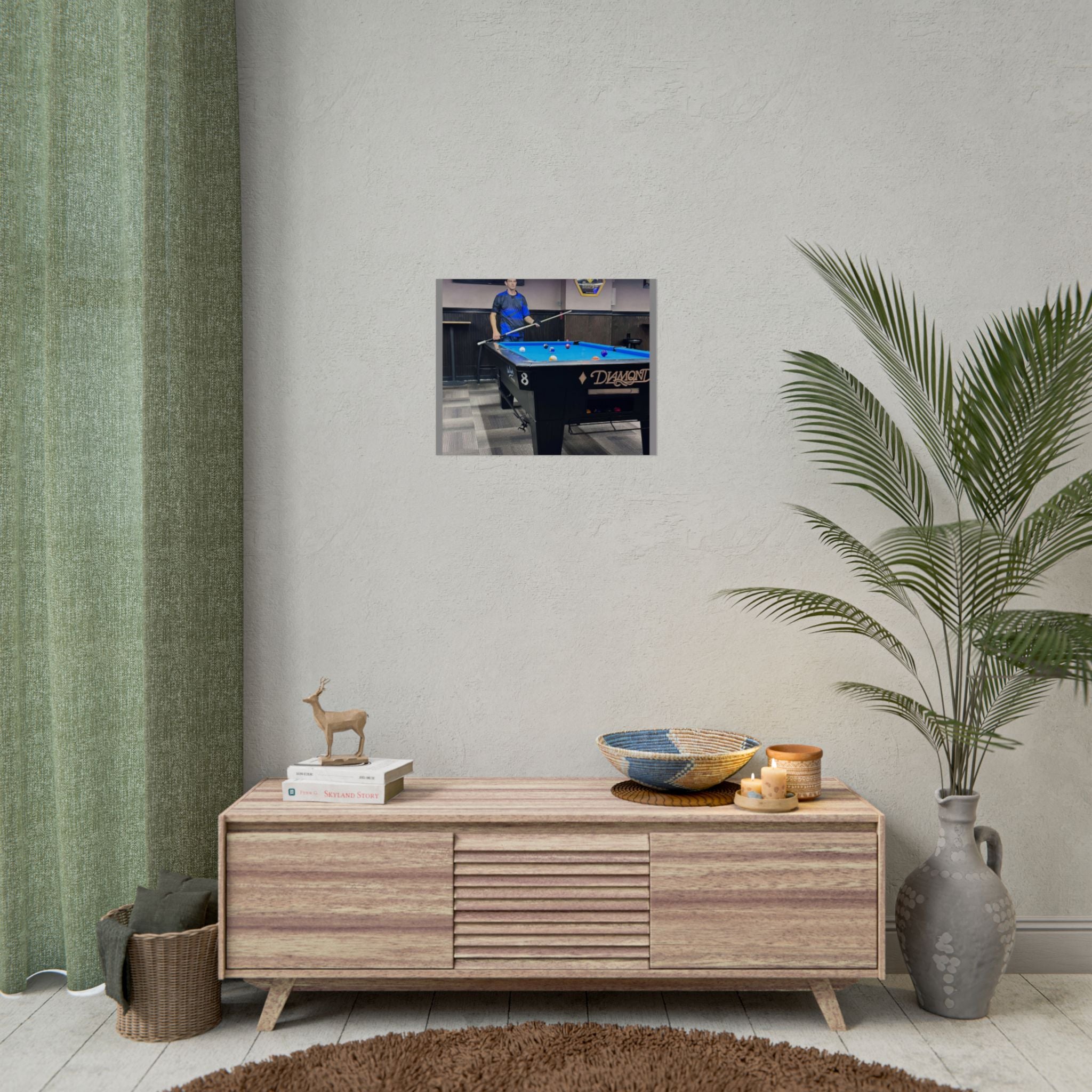 Pool Table Photo Rolled Poster | Billiards Room Wall Art