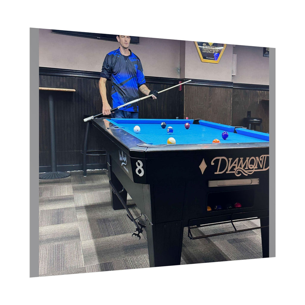 Pool Table Photo Rolled Poster | Billiards Room Wall Art