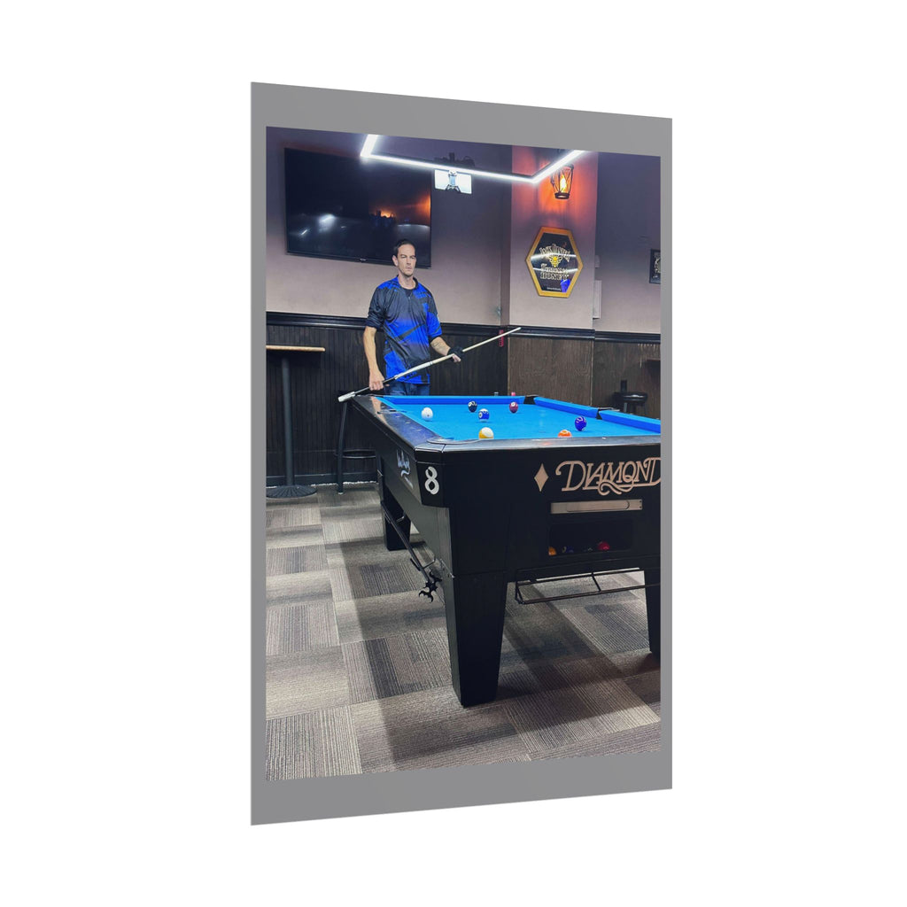 Pool Table Photo Rolled Poster | Billiards Room Wall Art