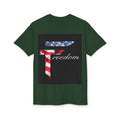 American Flag 'T' Freedom T-Shirt | Bed Wine & Blue Back Design
