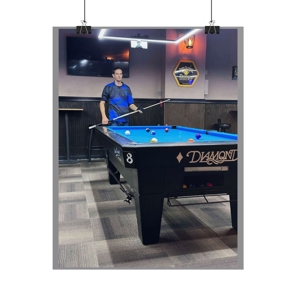 Pool Table Photo Rolled Poster | Billiards Room Wall Art