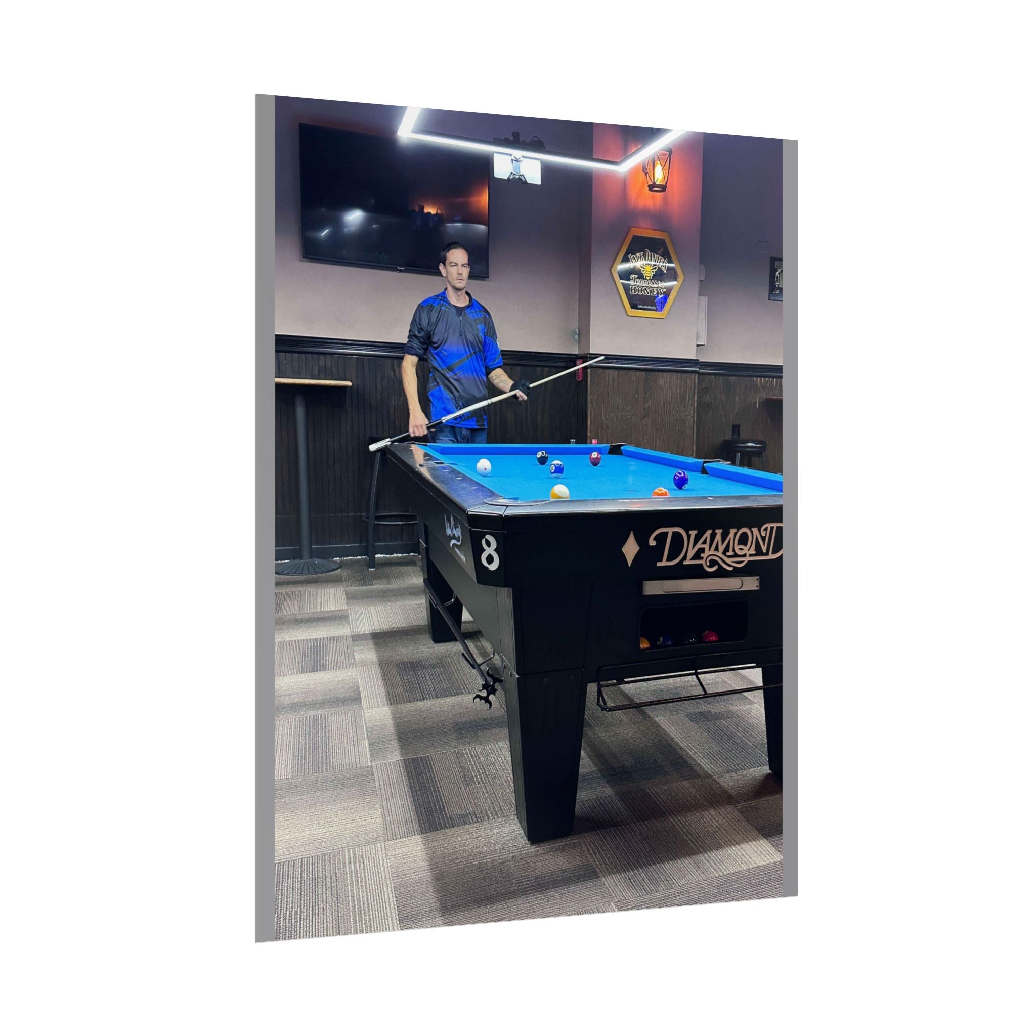 Pool Table Photo Rolled Poster | Billiards Room Wall Art