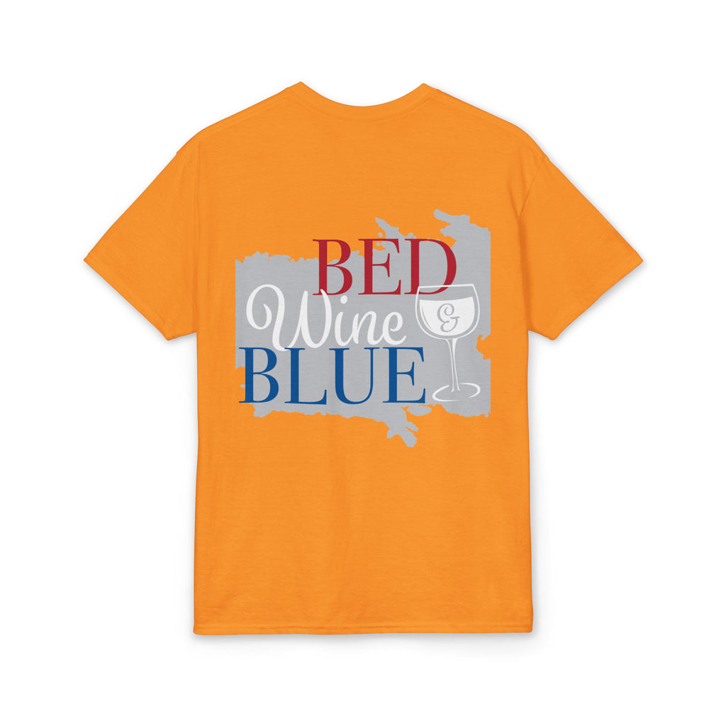 American Flag 'T' Freedom T-Shirt | Bed Wine & Blue Back Design