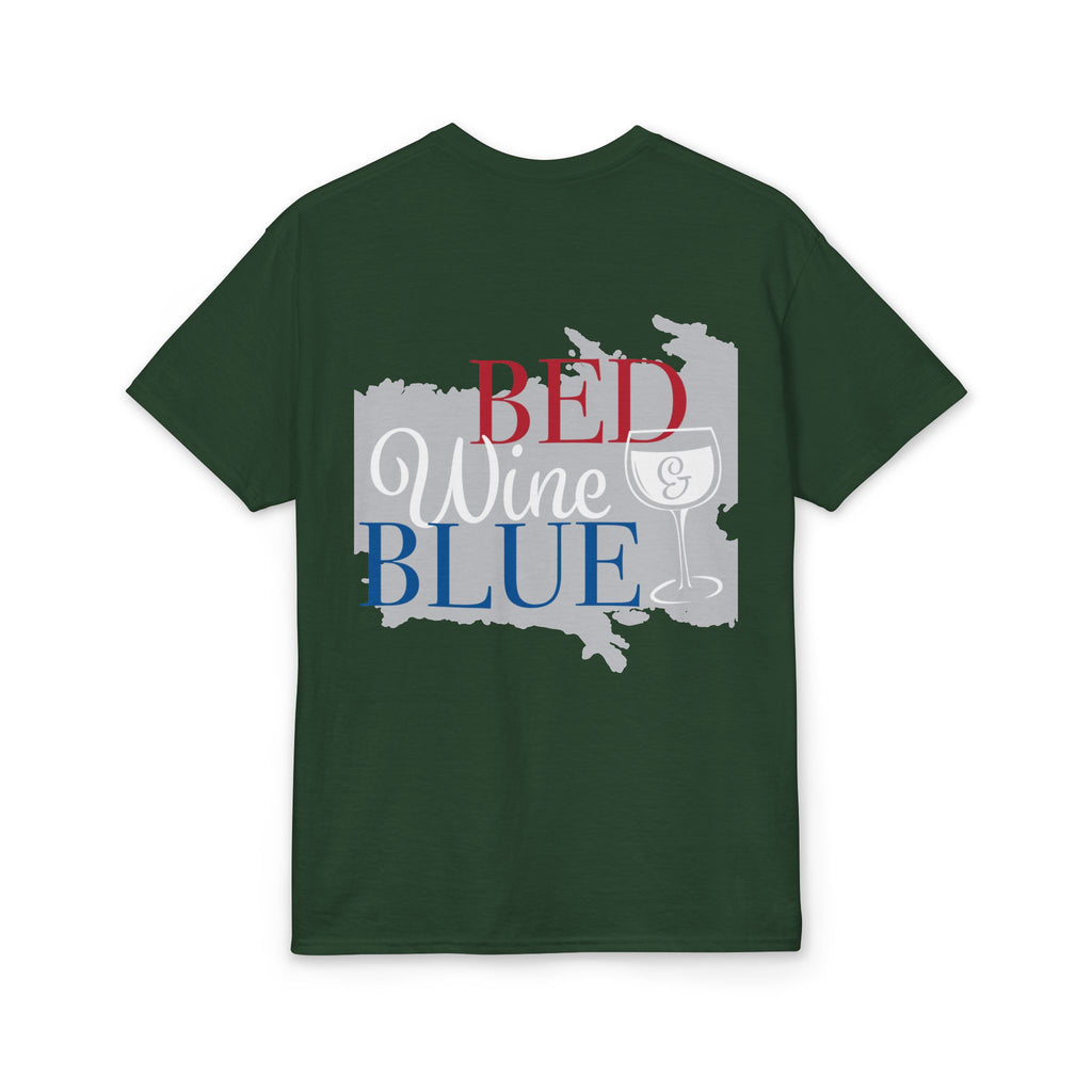 American Flag 'T' Freedom T-Shirt | Bed Wine & Blue Back Design
