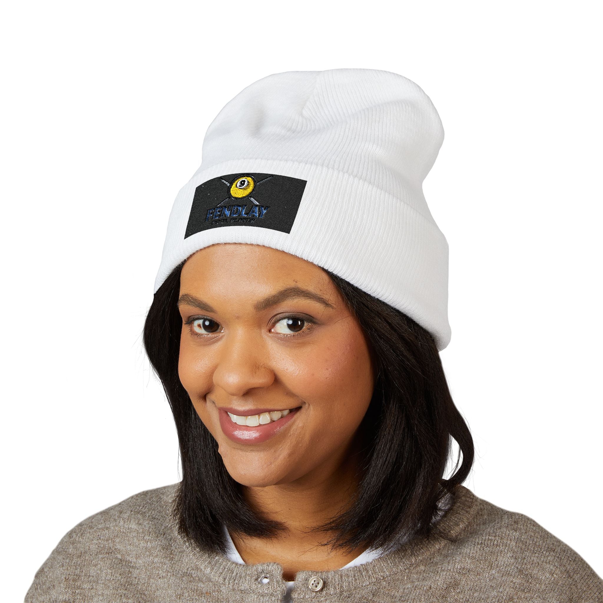 Pool Cue and 9-Ball Logo Beanie | Embroidered Cuffed Beanie