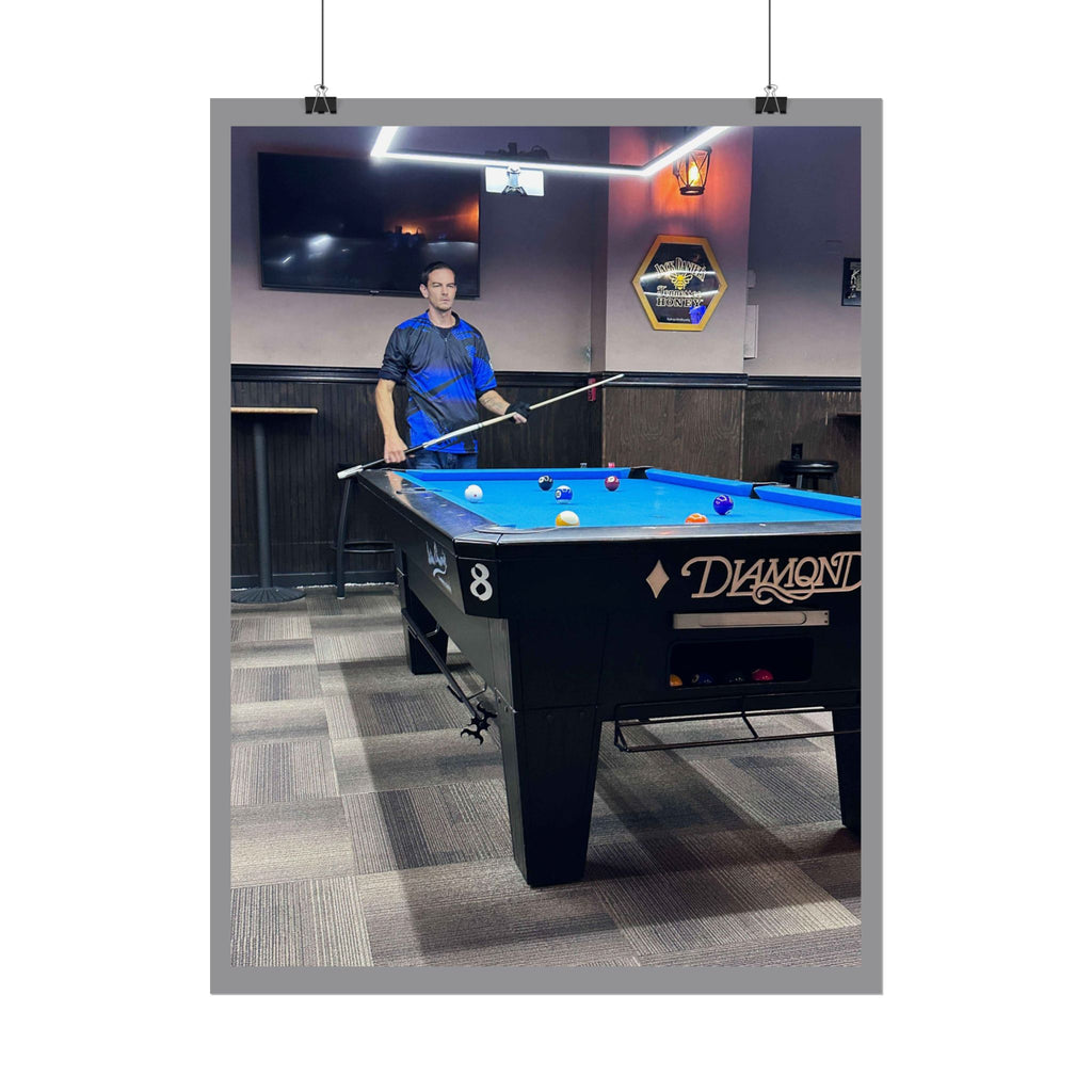 Pool Table Photo Rolled Poster | Billiards Room Wall Art
