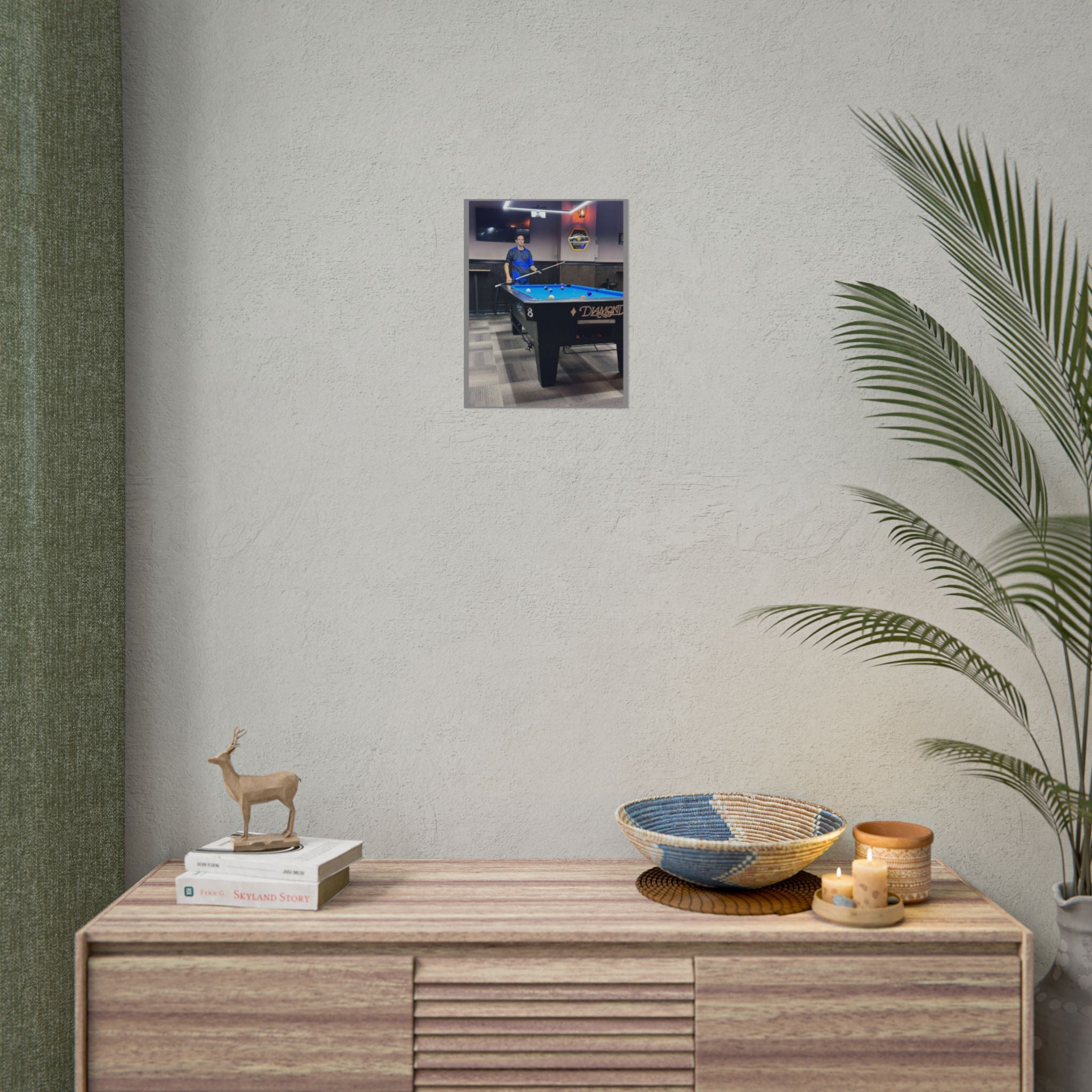 Pool Table Photo Rolled Poster | Billiards Room Wall Art