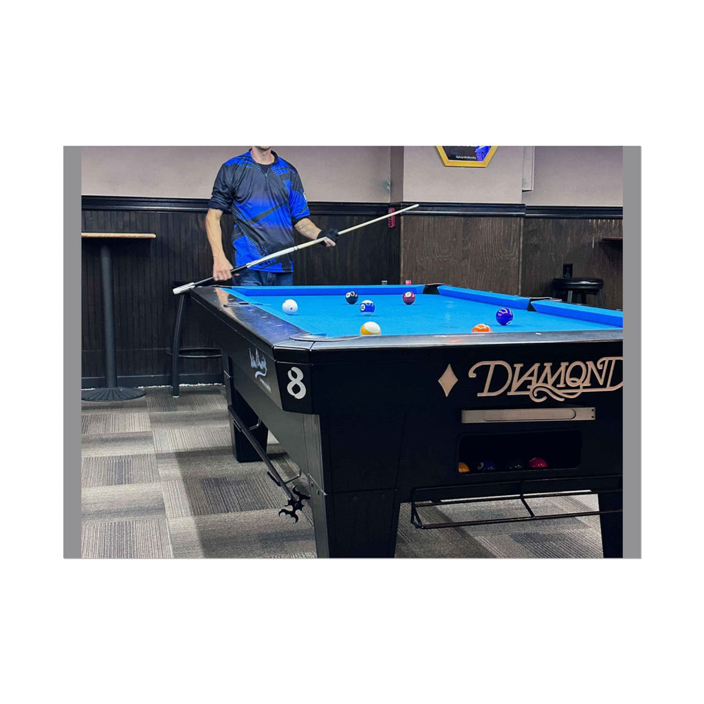 Pool Table Photo Rolled Poster | Billiards Room Wall Art